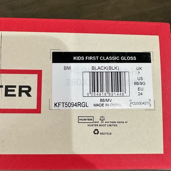 NIB Hunter 'First Gloss' Black Rain Boot Toddler Multiple Sizes 8 and 9 - Picture 14 of 14